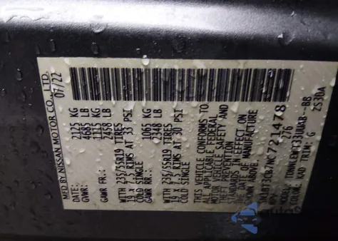 2022 Nissan Rogue Sl Intelligent Awd from USA, damaged, VIN 5N1BT3CB7NC721478